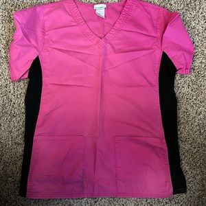 Pink and black scrub star scrub top XL